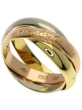 Cartier Trinity 50 Ring 18k Yellow Gold 18k White Pink